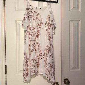 White and beige/pink dress